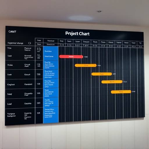 A Gantt chart representing project management concepts.